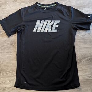Nike Black Dri-FIT Tee with White Logo